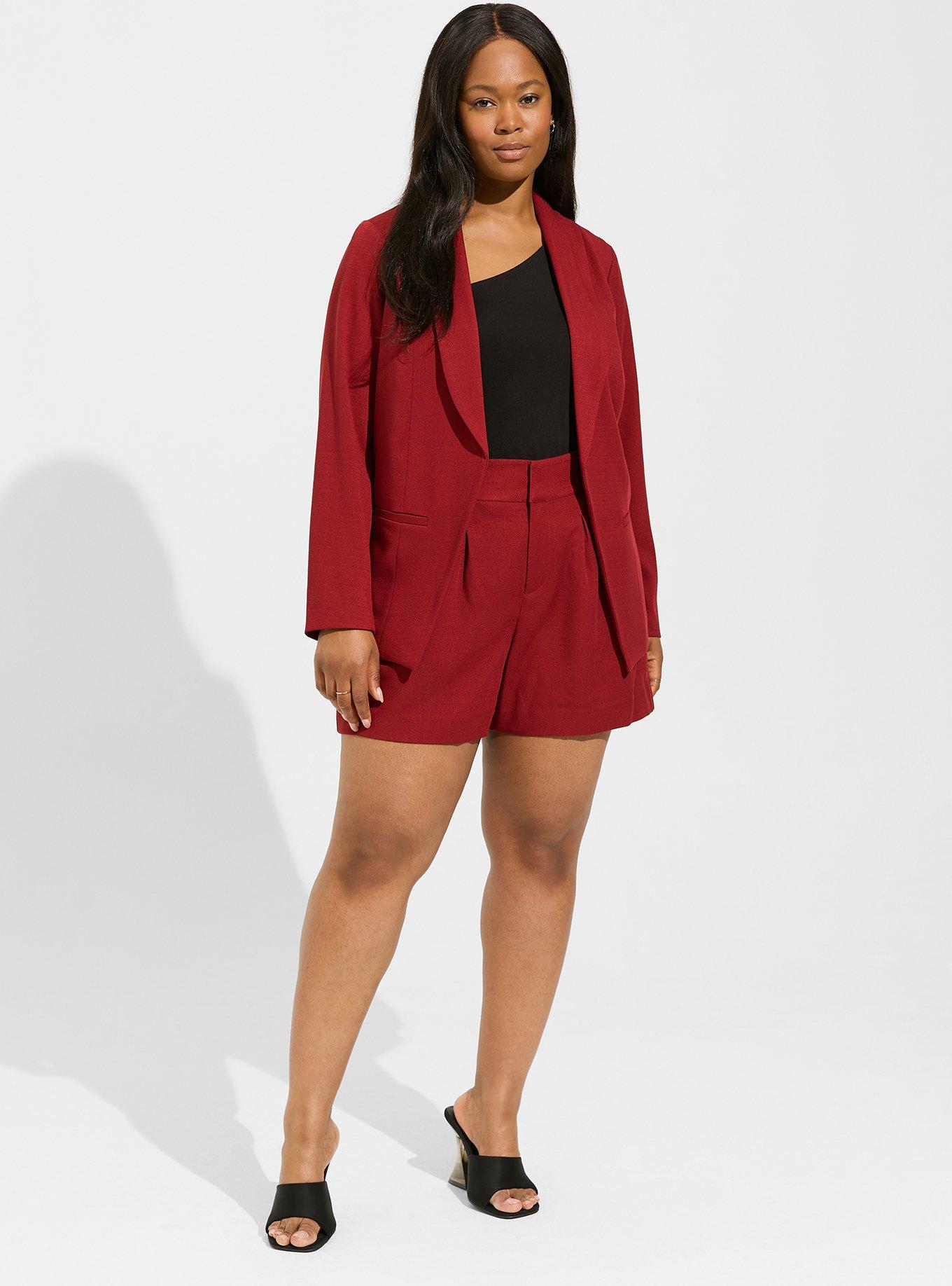Studio Pique Longline Classic Fit Blazer. , RHUBARB, alternate
