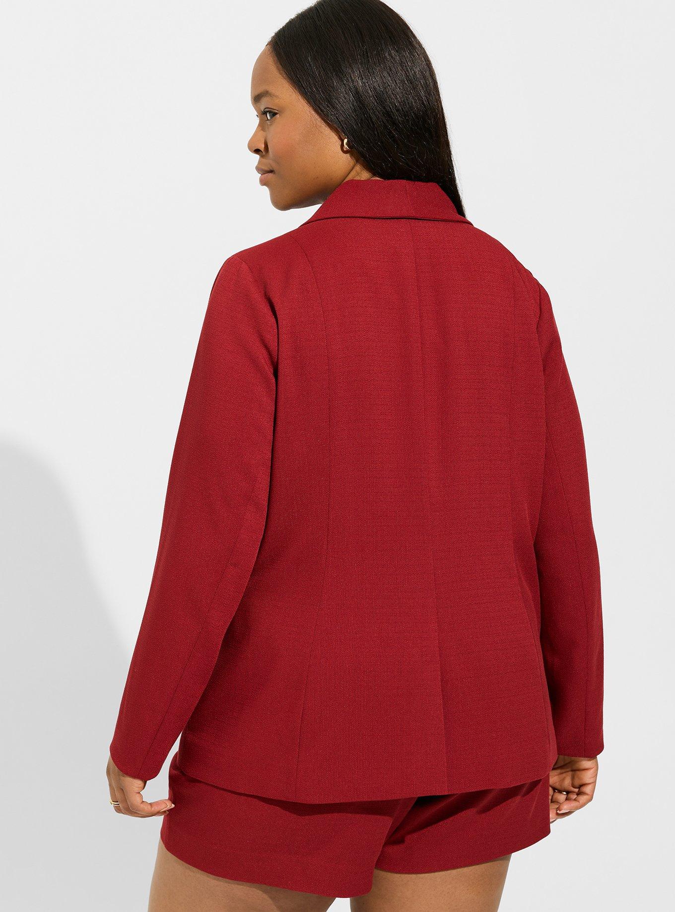 Studio Pique Longline Classic Fit Blazer. , RHUBARB, alternate