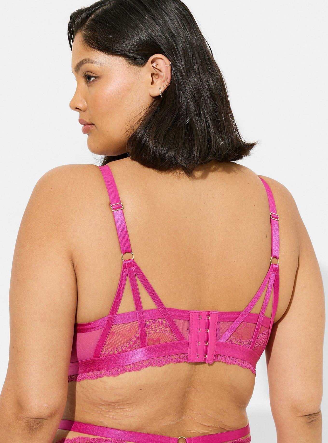 Boudoir Strappy Unlined Underwire Bra, FUCHSIA RED, alternate