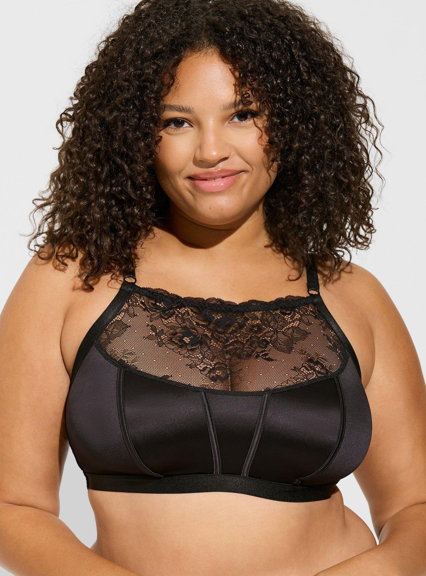 Plus Size - Retro Lace Bralette Top with High Neck - Torrid