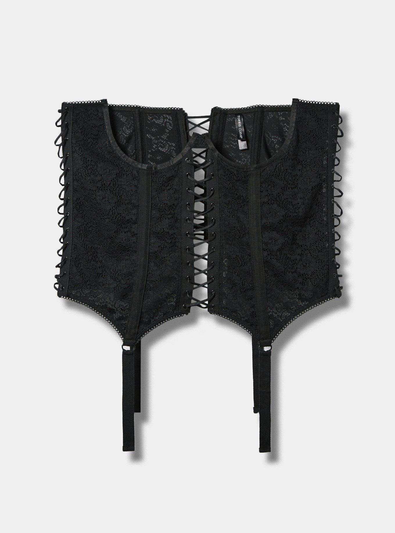 Lace Under Bust Corset , RICH BLACK, hi-res