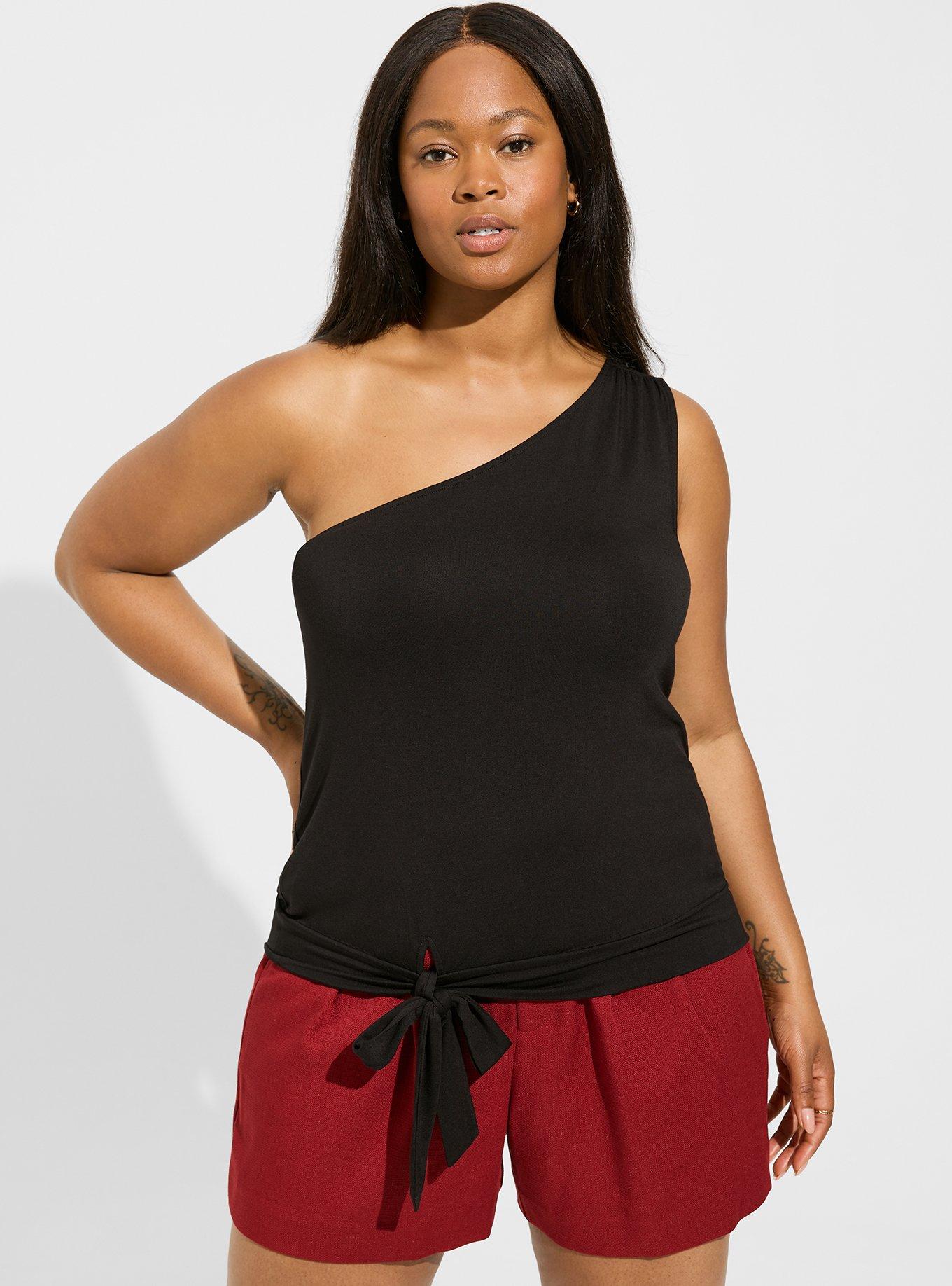 One shoulder 2025 tie front top