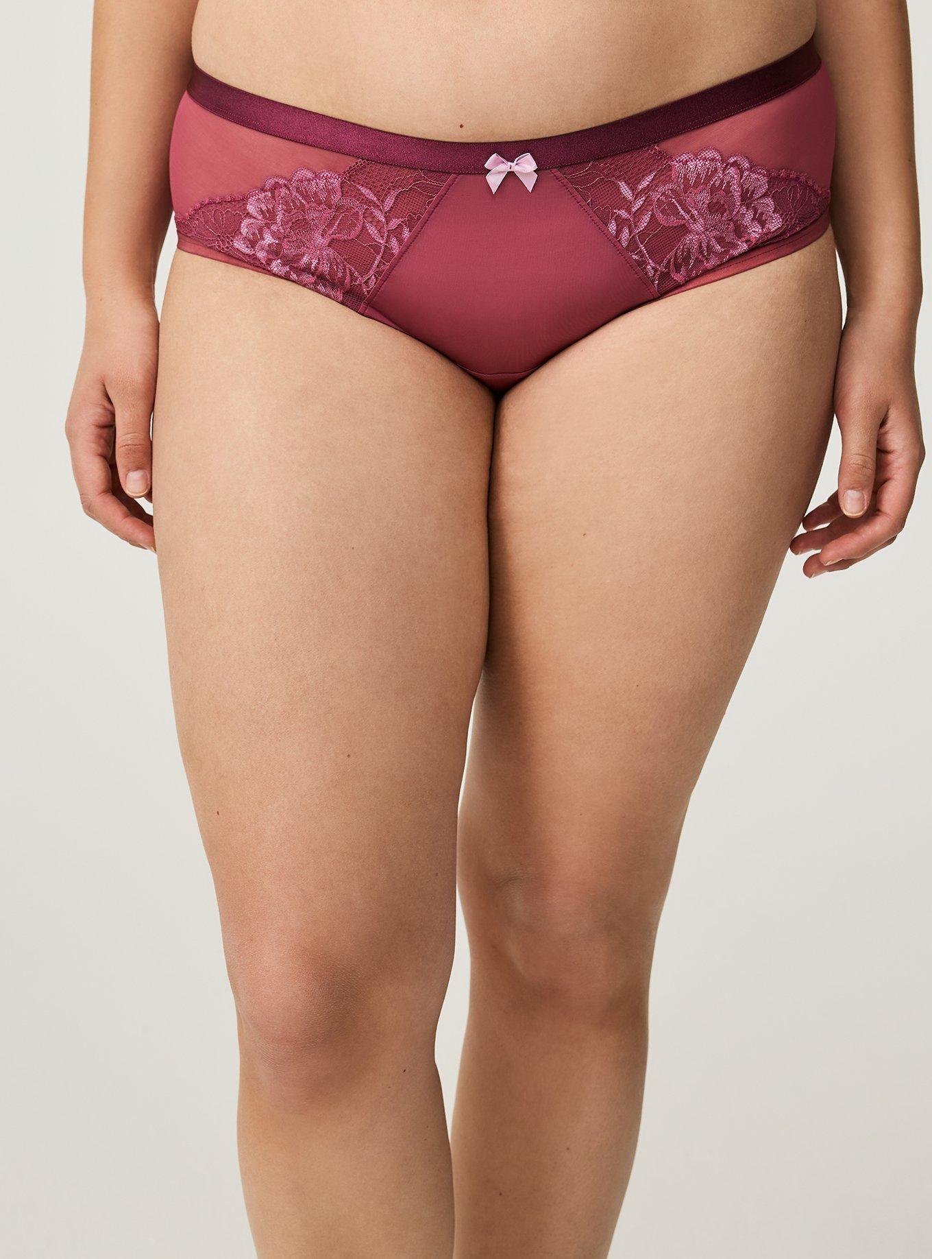 Floral Crossdye Lace Mid Rise Hipster Panty