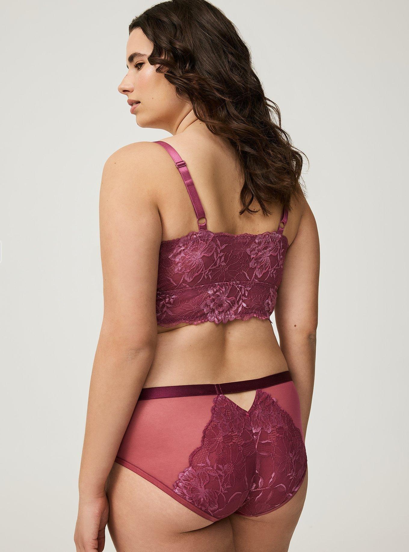 Floral Crossdye Lace Mid Rise Hipster Panty