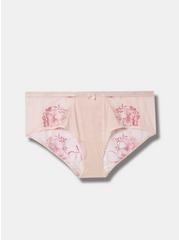 Floral X Dye Lace Mid Rise Hipster Panty, LOTUS AND FUCHSIA RED, hi-res