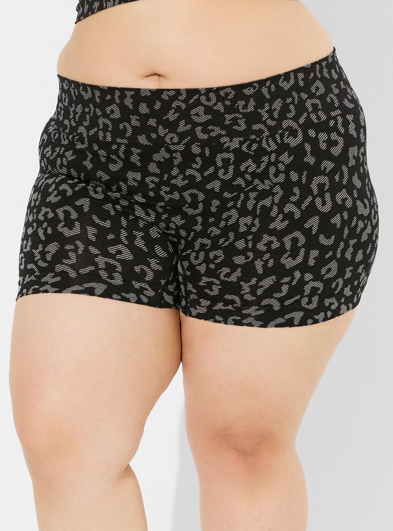 Seamless Jacquard Mid Rise Shortie Panty, ANIMAL JACQUARD BLACK AND GREY, alternate