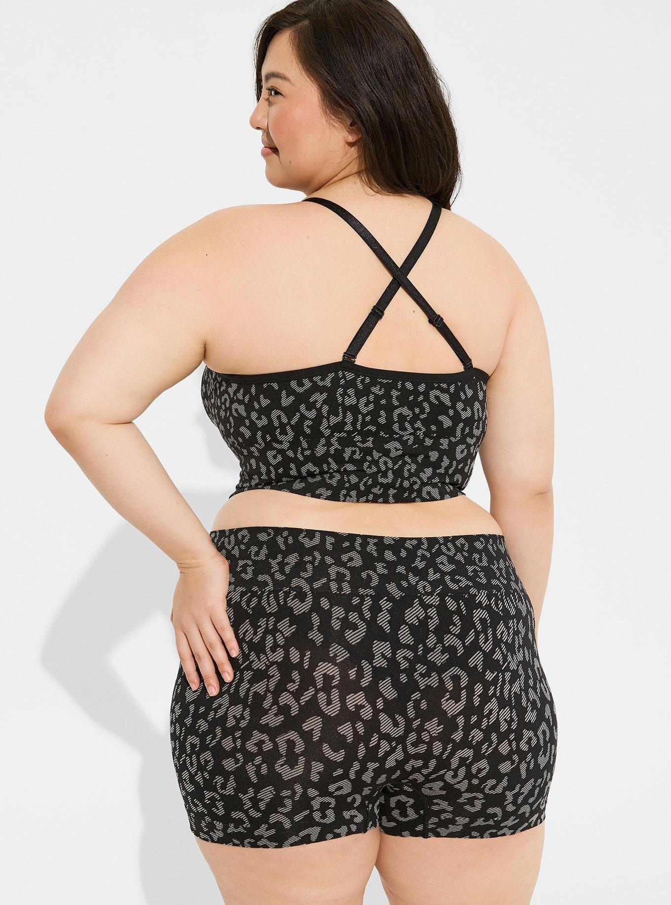 Seamless Jacquard Mid Rise Shortie Panty, ANIMAL JACQUARD BLACK AND GREY, alternate