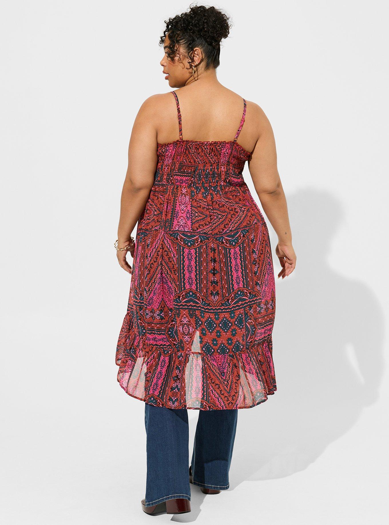 Chiffon Button Up Sleeveless Tunic