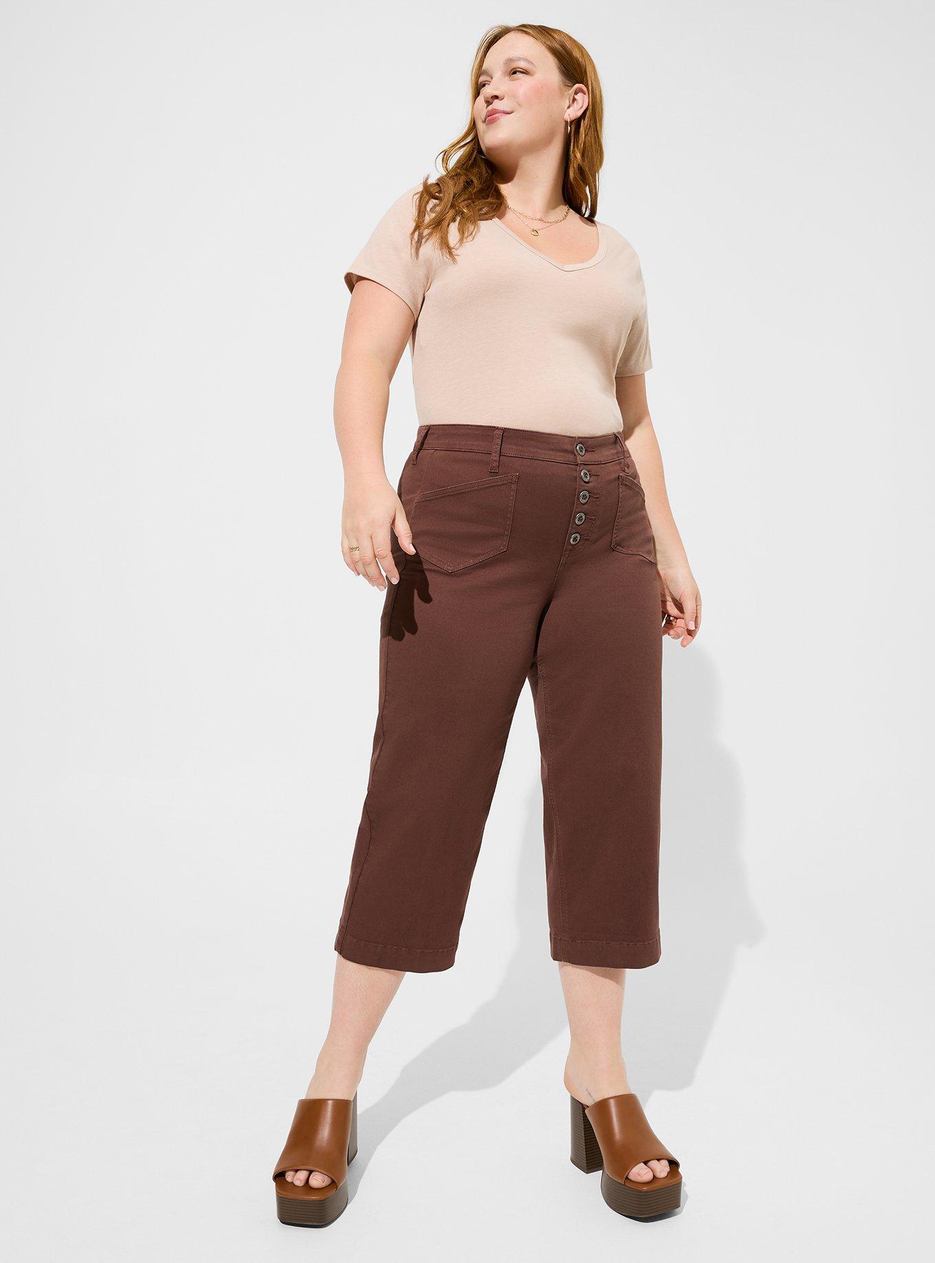 Wide Leg Crop Pant W/ Patch Pockets