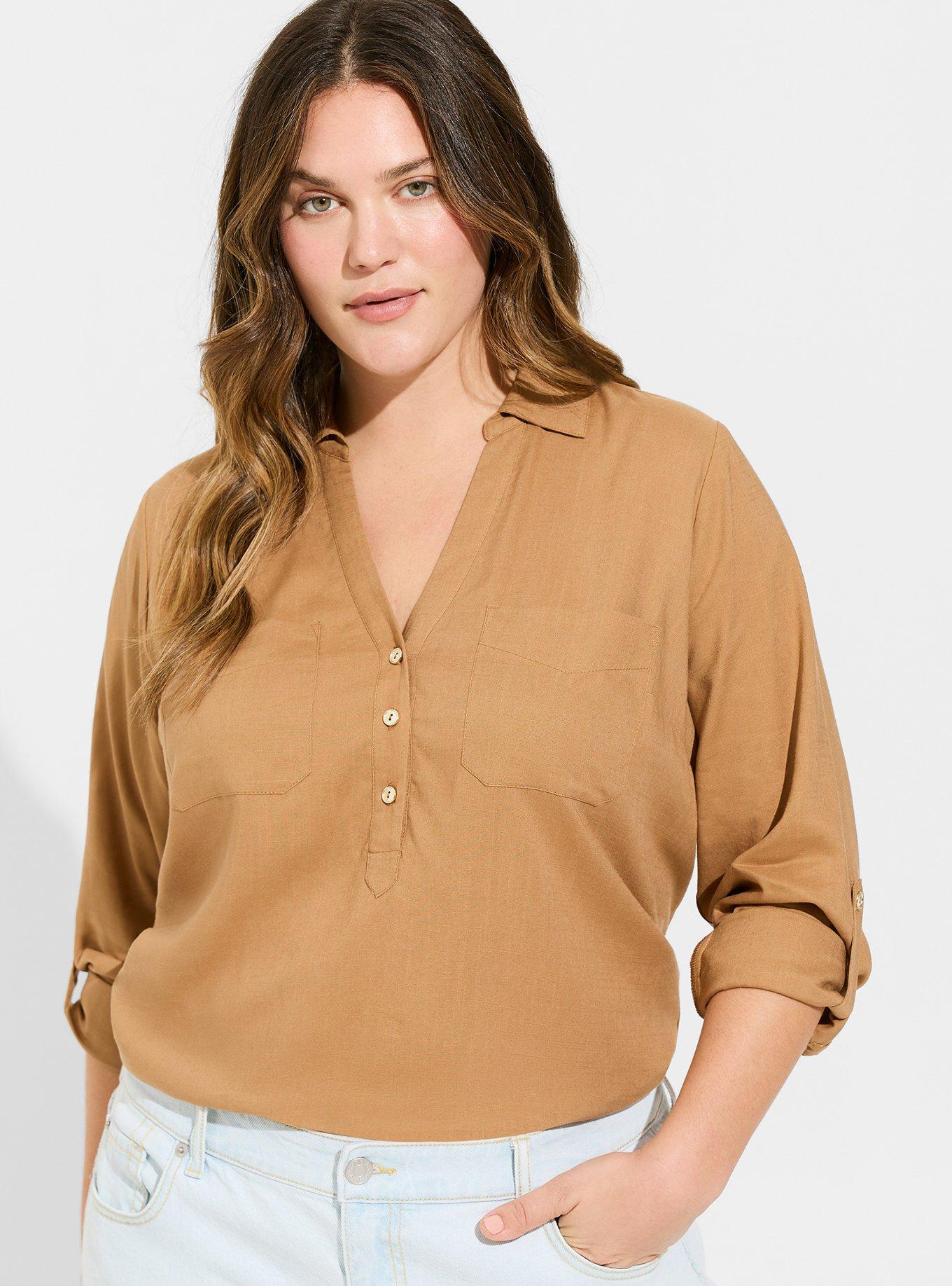 Linen Pocket Henley Long Sleeve