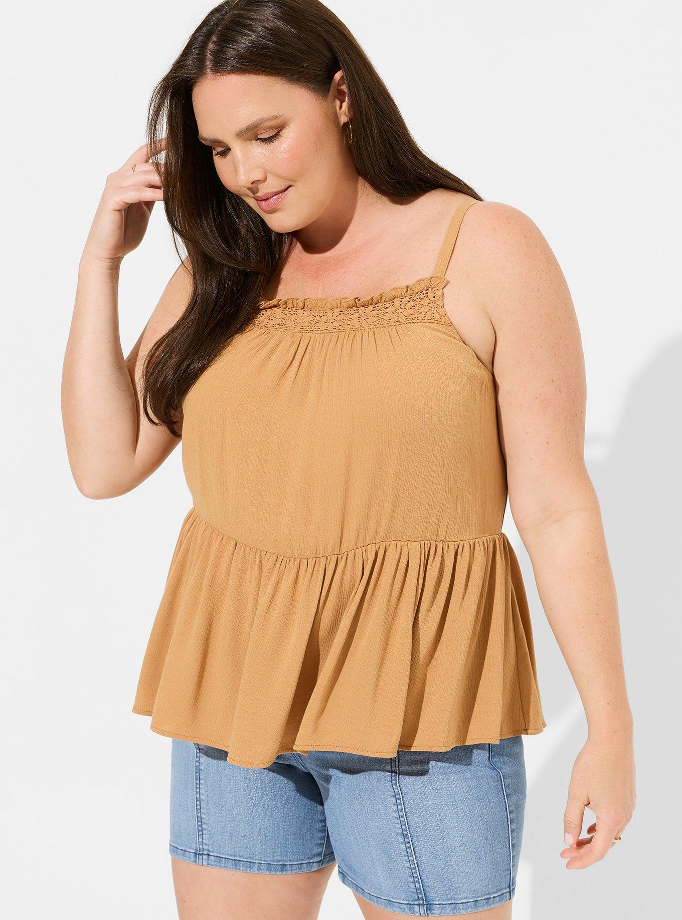 TORRID Washable Crinkle Gauze Blouson Short Sleeve Crop Top