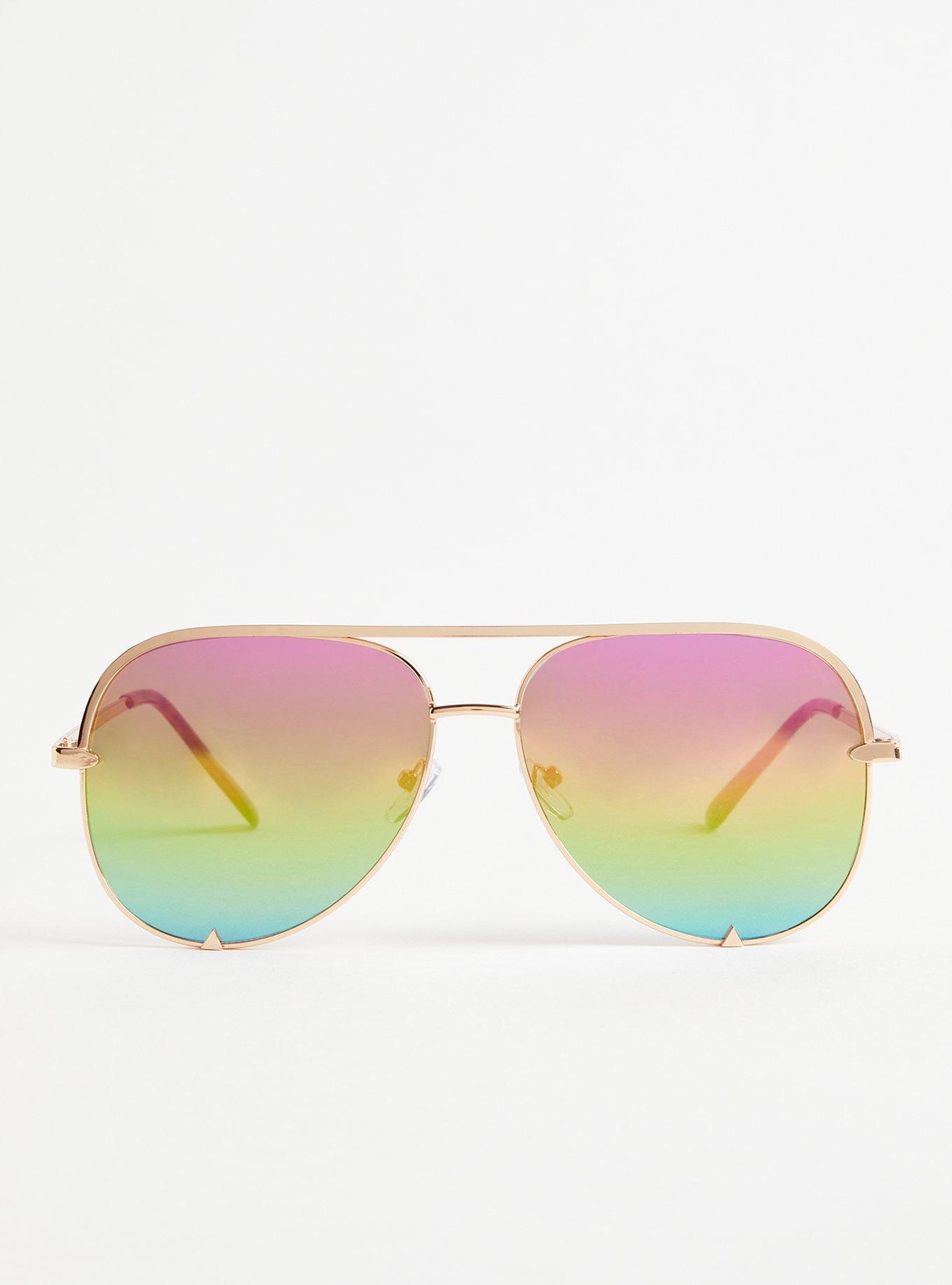 Plus Size Aviator Reflective Lens Sunglasses Torrid