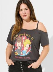 Beavis And Butthead Classic Fit Cotton One Shoulder Tee, VINTAGE BLACK, alternate