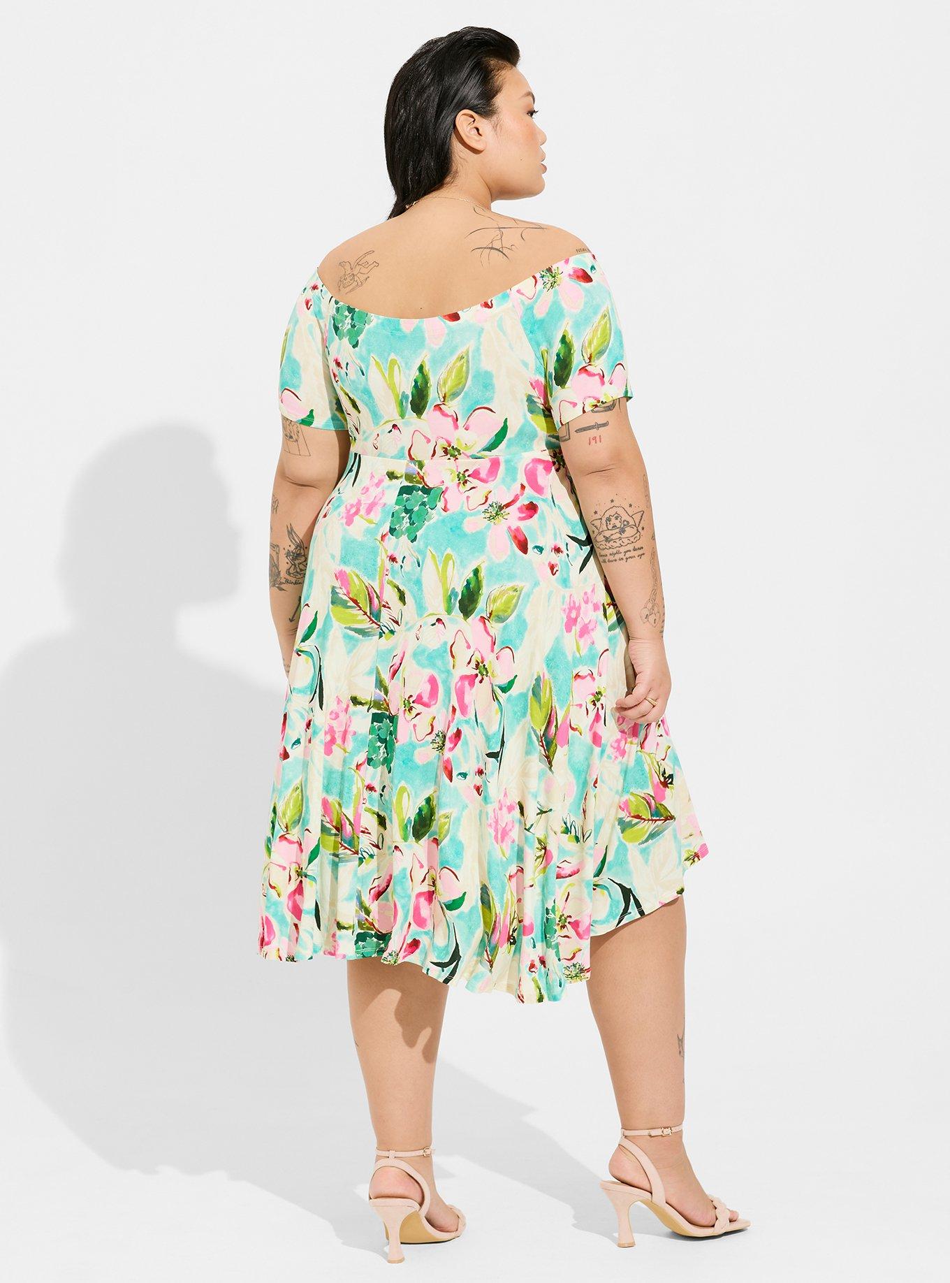 off the shoulder skater dress plus size Plus Size - Mini Supersoft Off Shoulder Skater Dress
