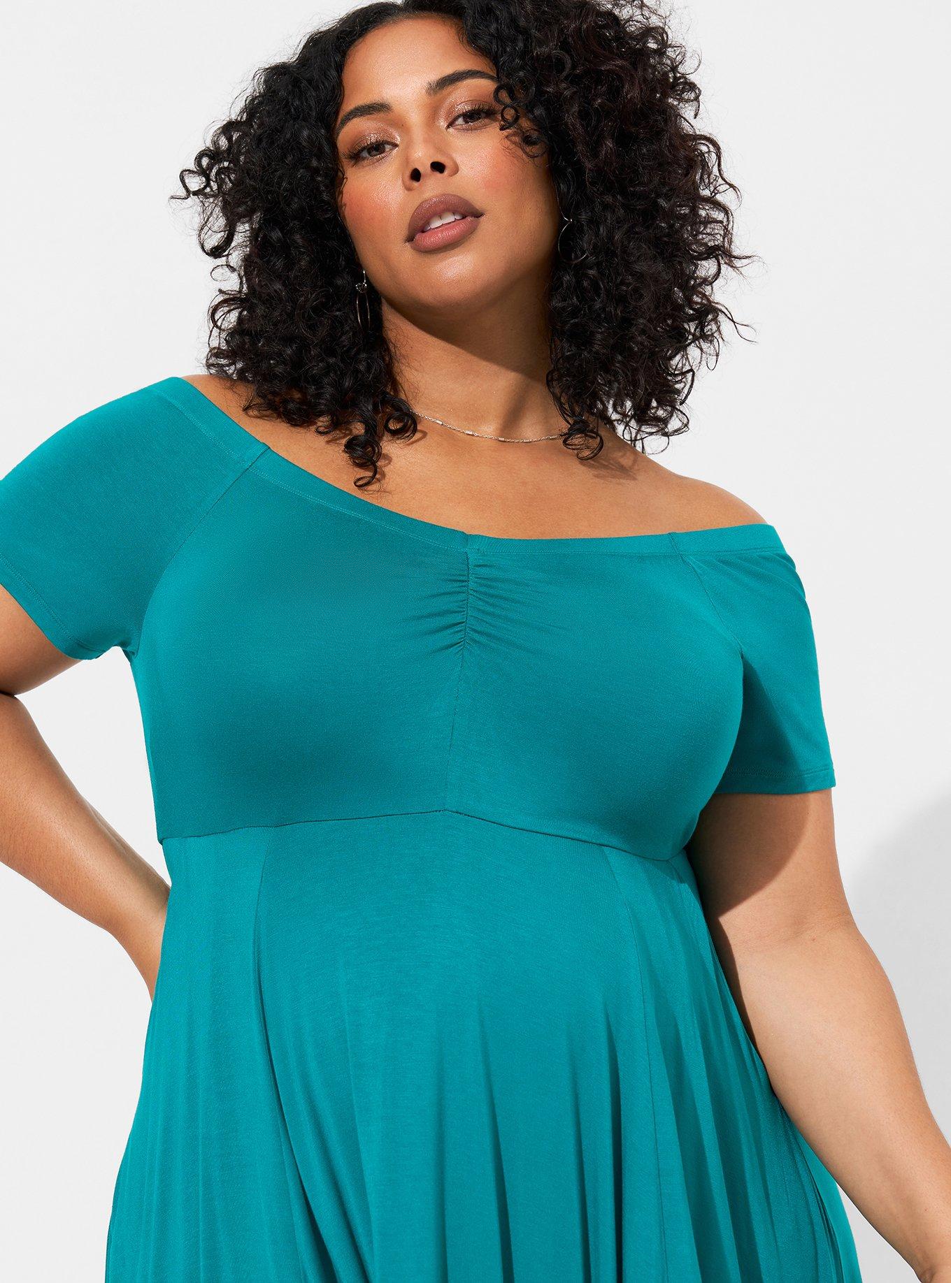 Plus Size - Mini Supersoft Off Shoulder Skater Dress - Torrid