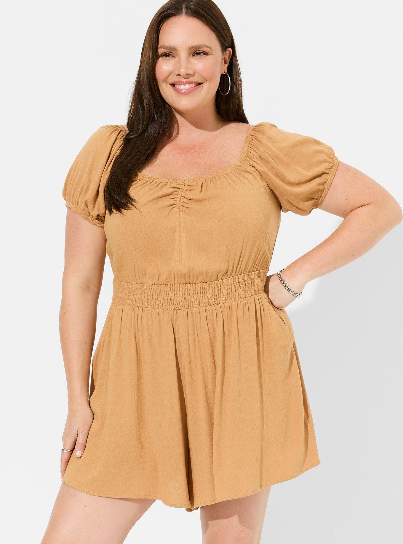 Puff Sleeve Smocked Waist Romper
