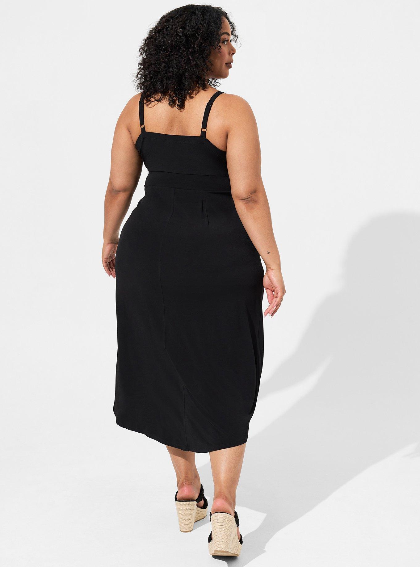 Midi Studio Knit Wrap Dress, DEEP BLACK, alternate