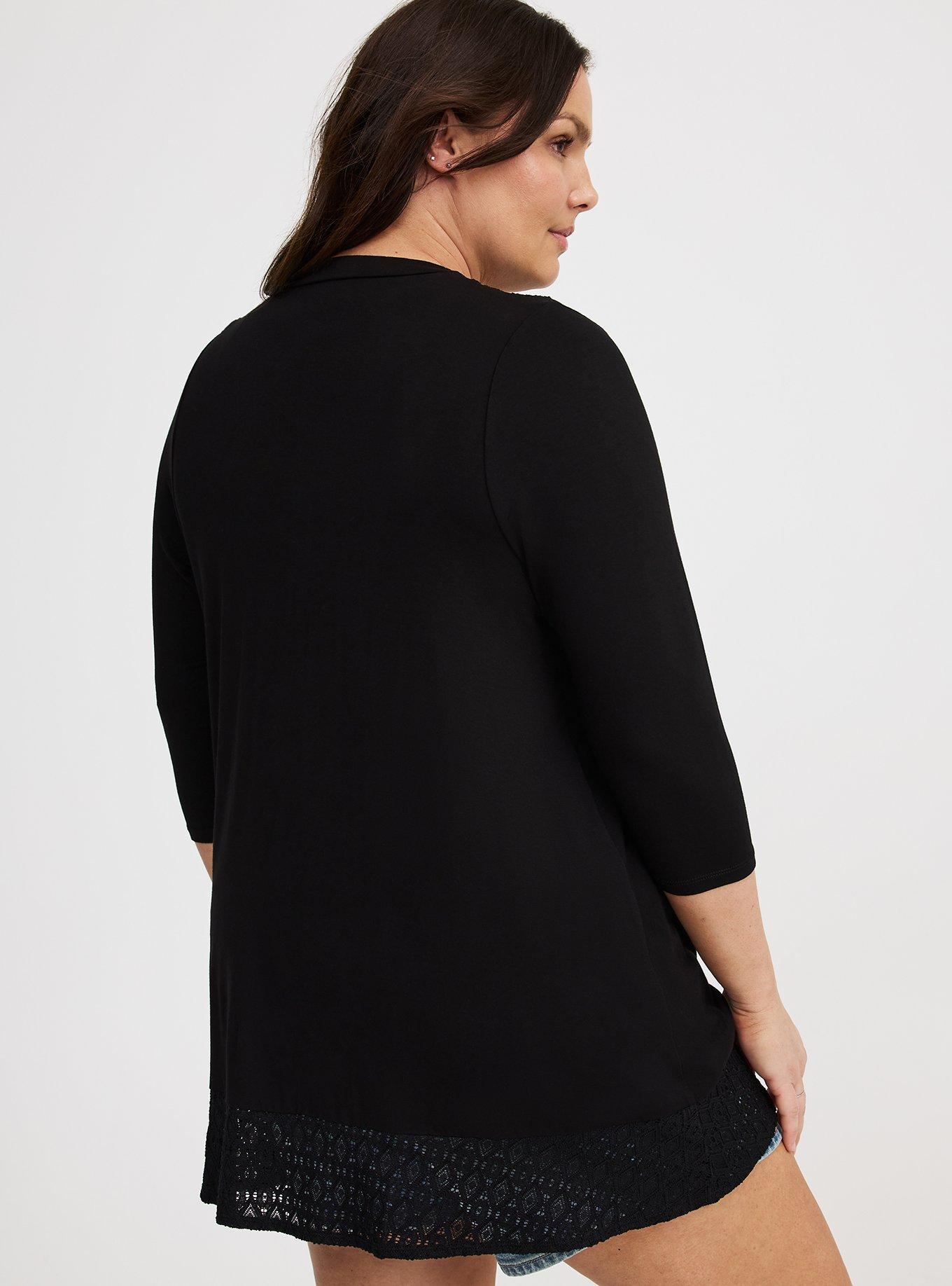 Super Soft Cardigan 3/4 Sleeve Drape Front