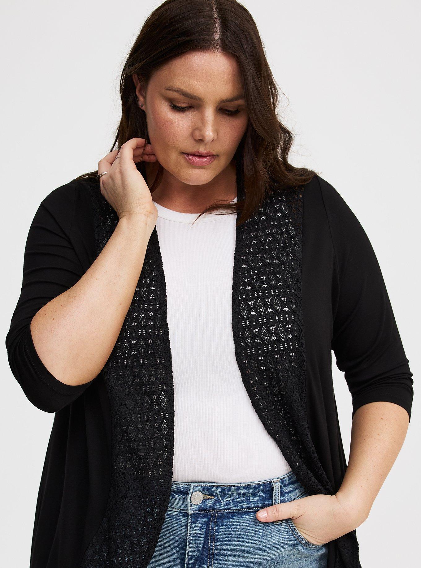 Super Soft Cardigan 3/4 Sleeve Drape Front