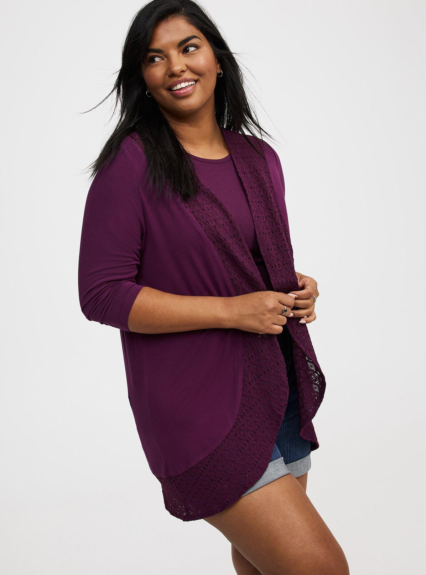Super Soft Crochet Trim Cardigan