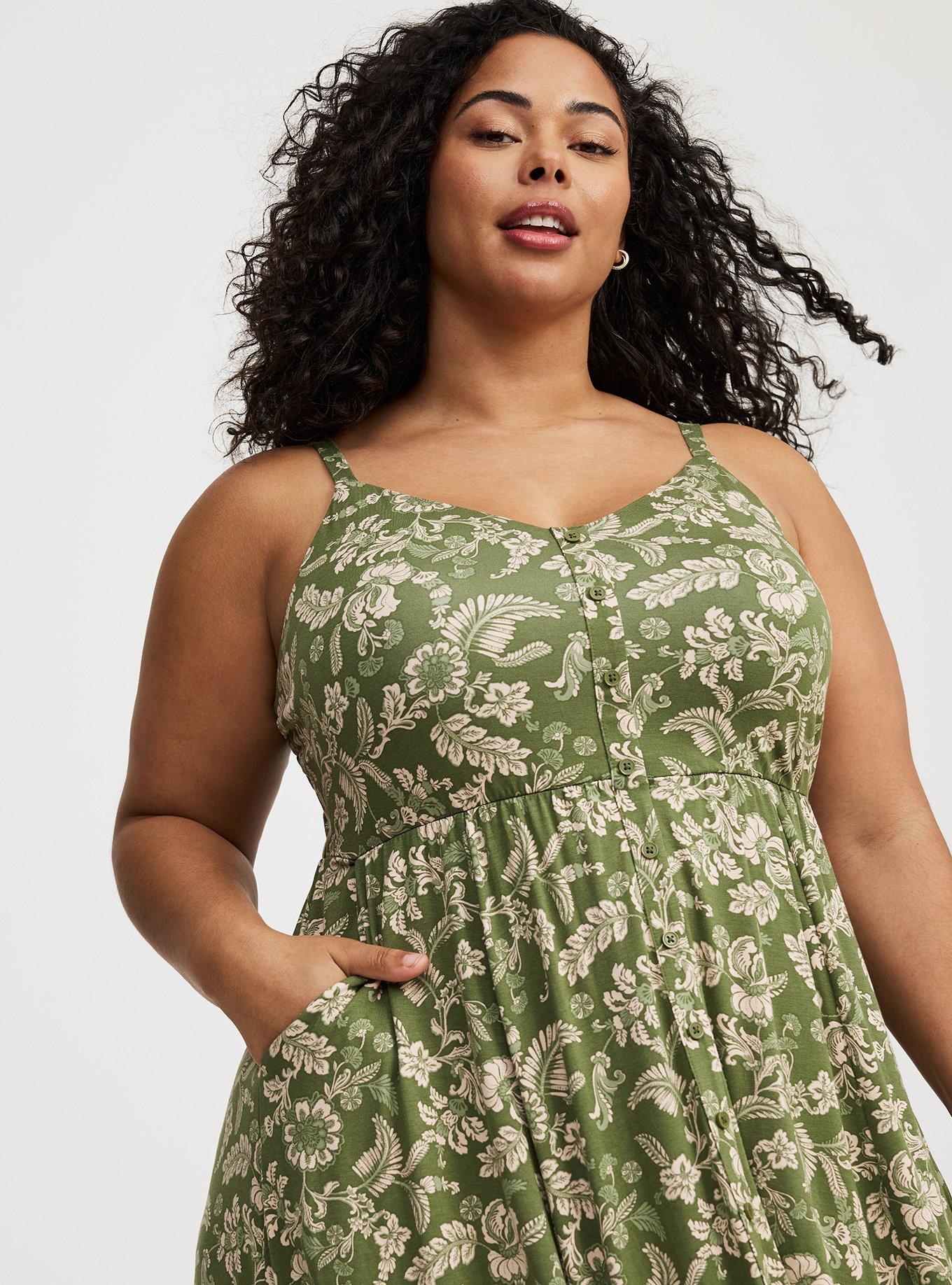 Midi Button-Front Dress