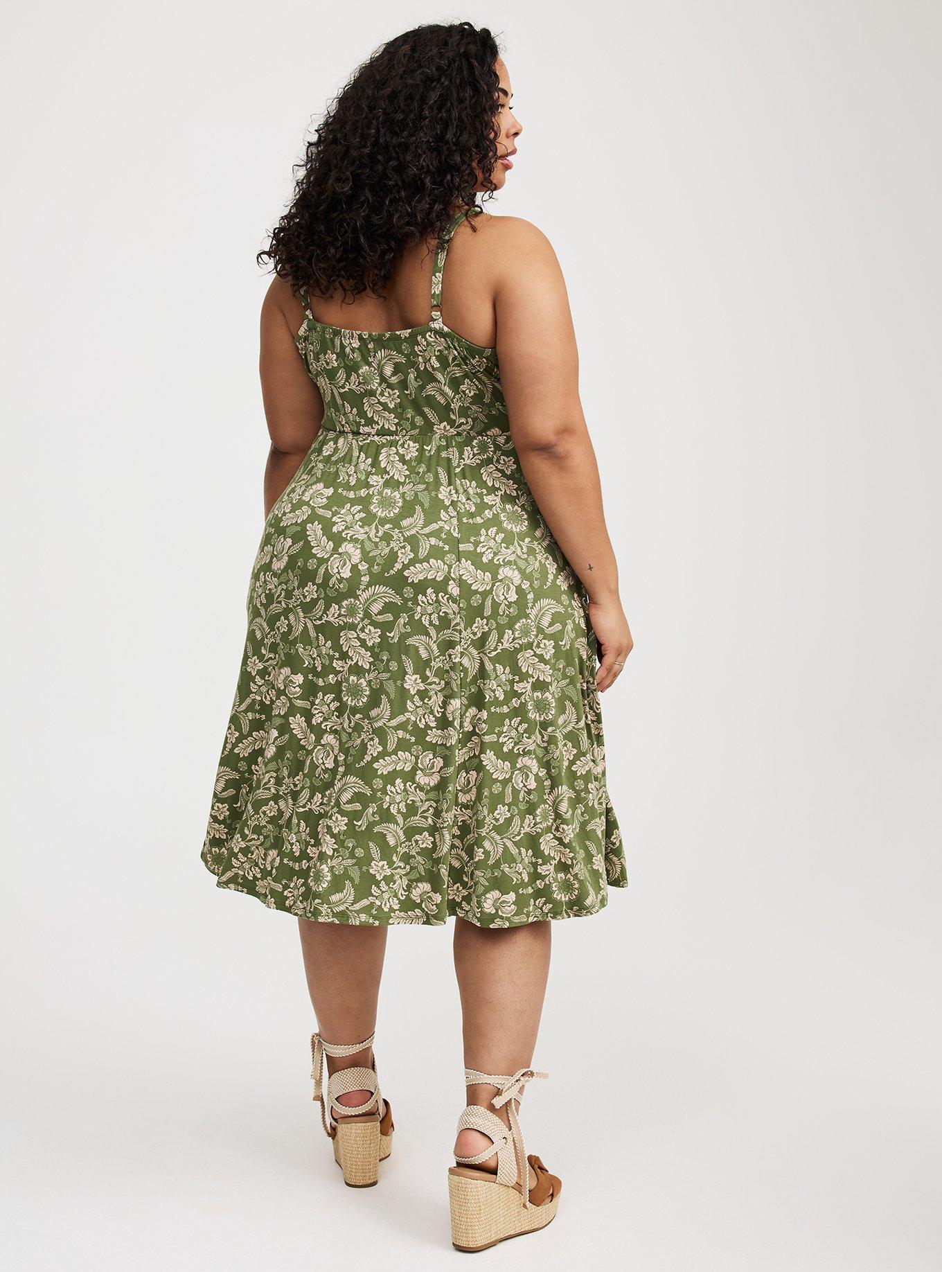 Midi Button-Front Dress