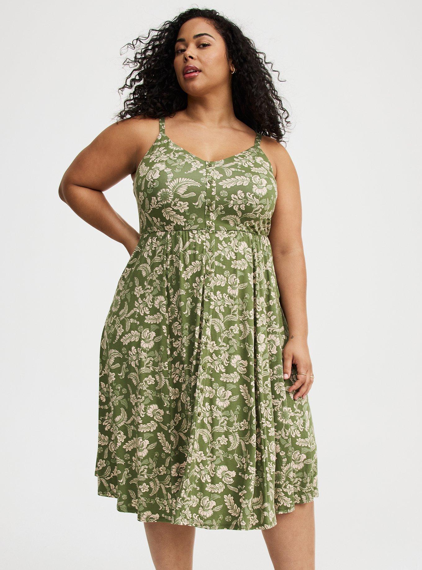 Midi Button-Front Dress