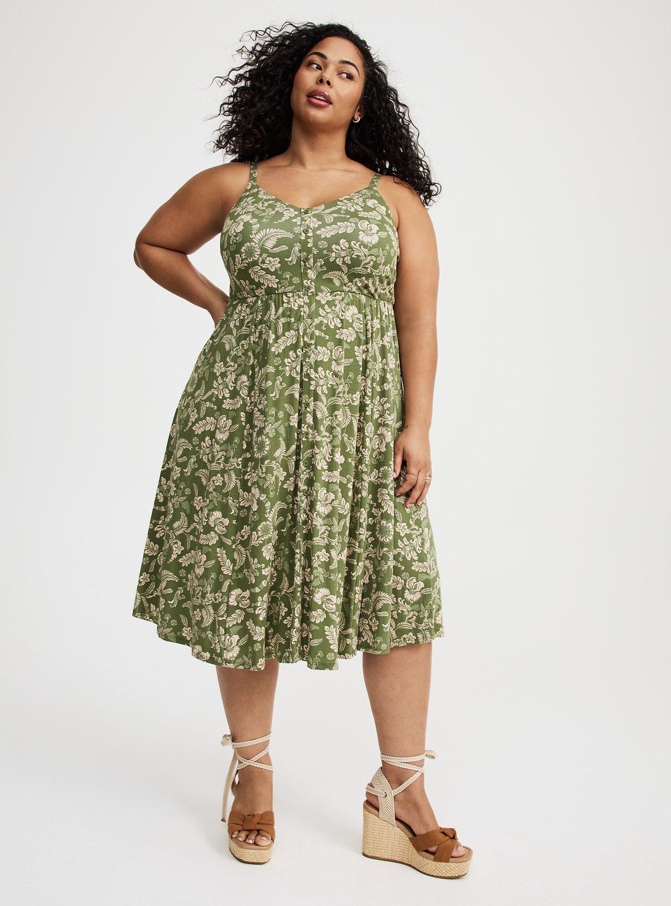 Midi Button-Front Dress