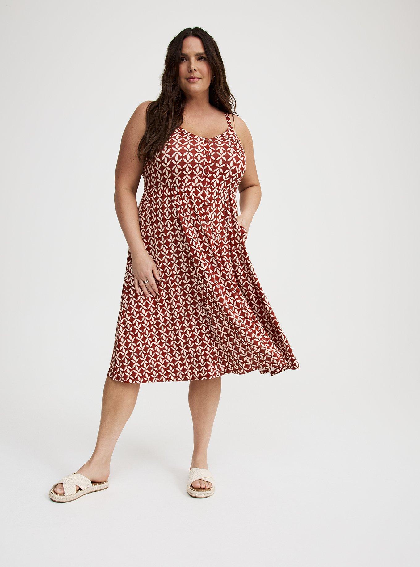 Midi Button-Front Dress