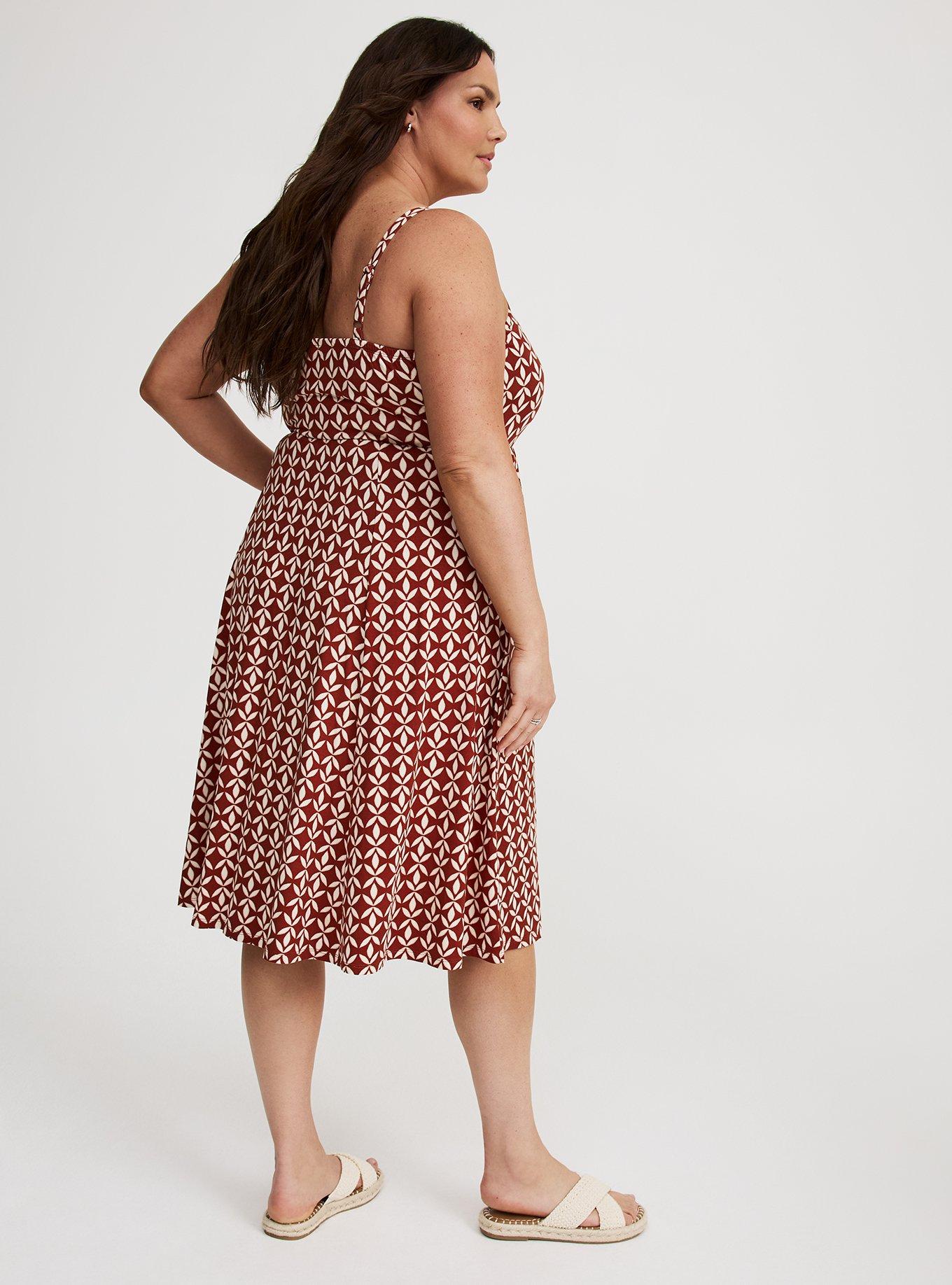 Midi Button-Front Dress
