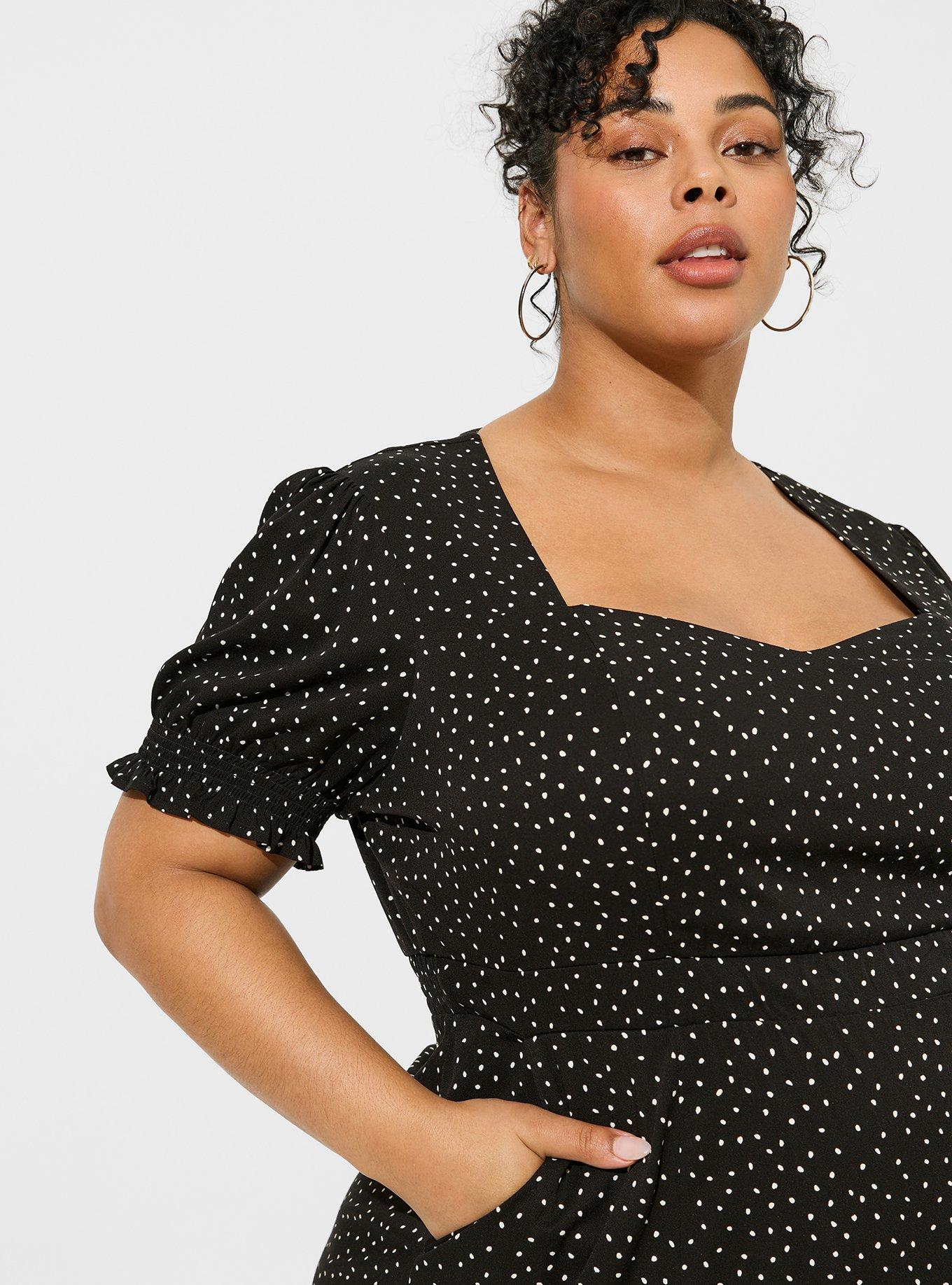Tea Length Stretch Challis Sweetheart A-line Dress