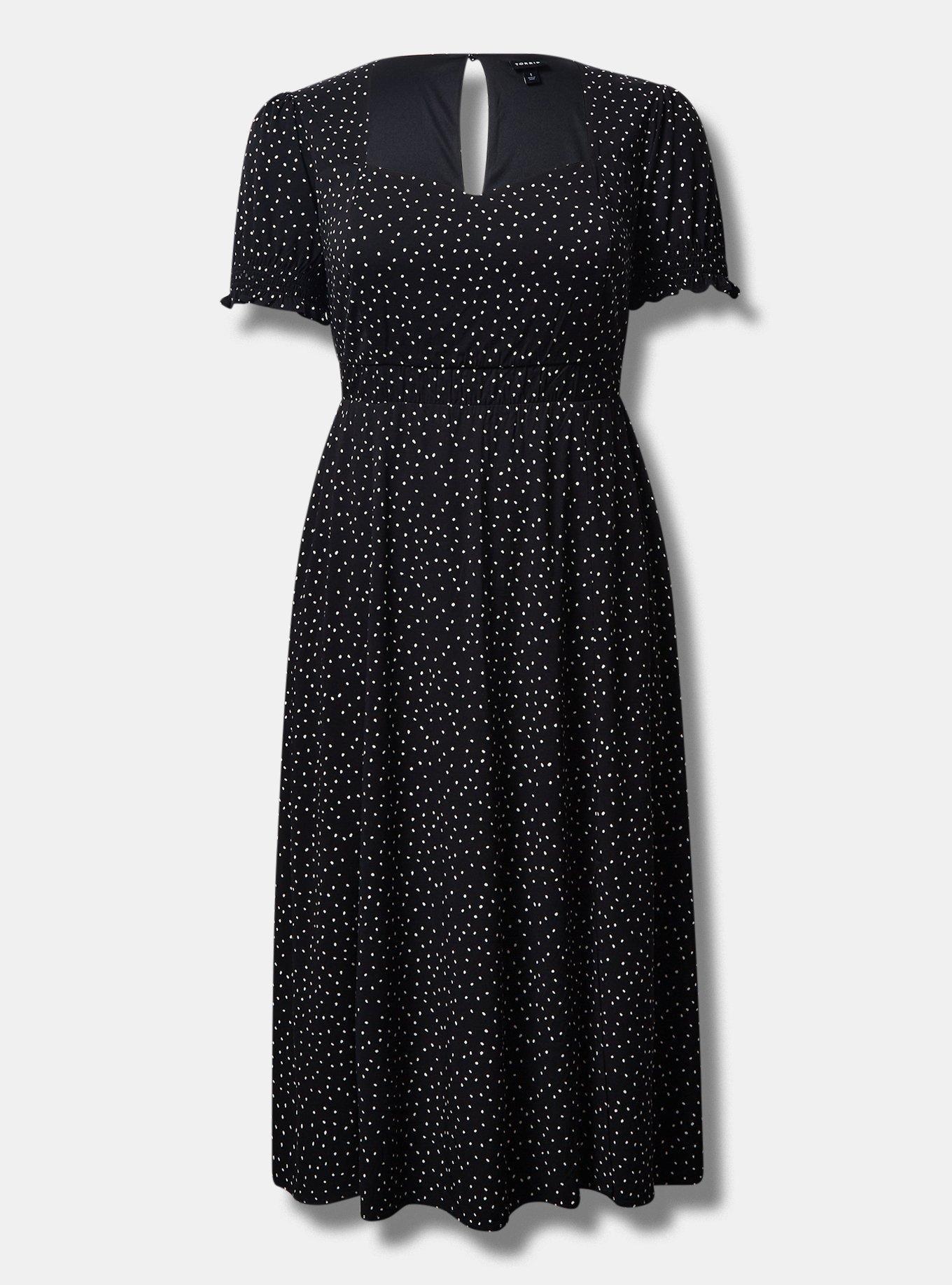 Tea Length Stretch Challis Sweetheart A-line Dress