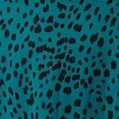 Plus Size Tea Length Stretch Challis Sweetheart A-line Dress, JULES LEOPARD EVERGLADE, swatch