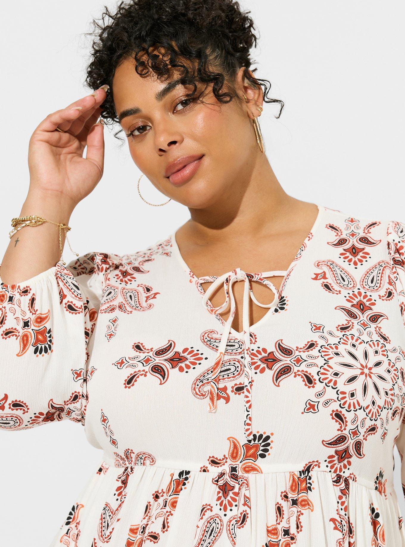 Plus Size - Midi Washable Gauze Off The Shoulder Dress - Torrid