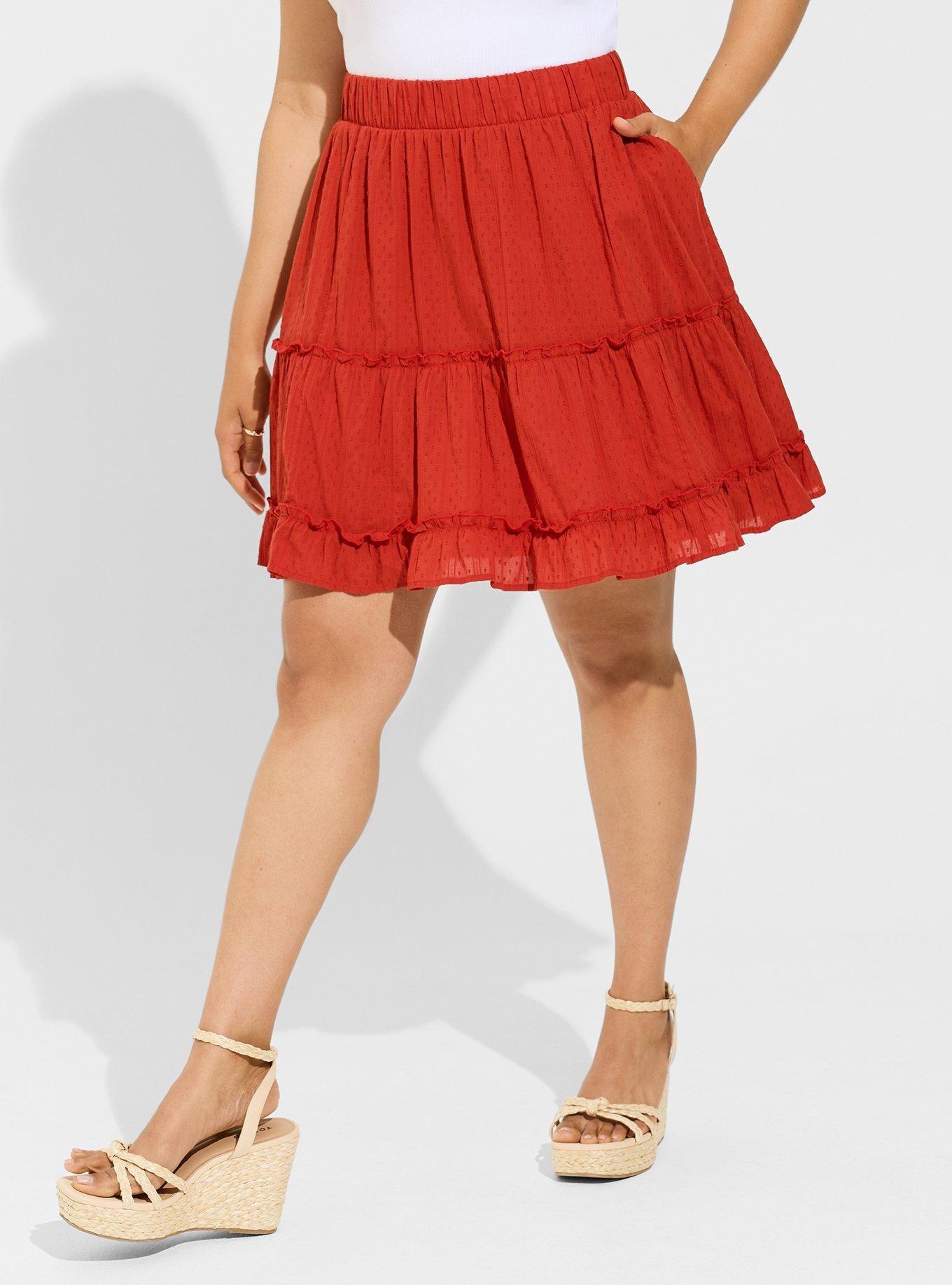 Mini Clip Dot Ruffled Tiered Skirt, BOSSA NOVA, alternate