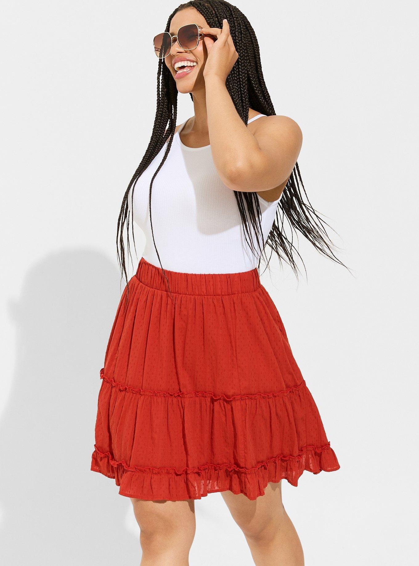 Mini Clip Dot Ruffled Tiered Skirt, BOSSA NOVA, hi-res