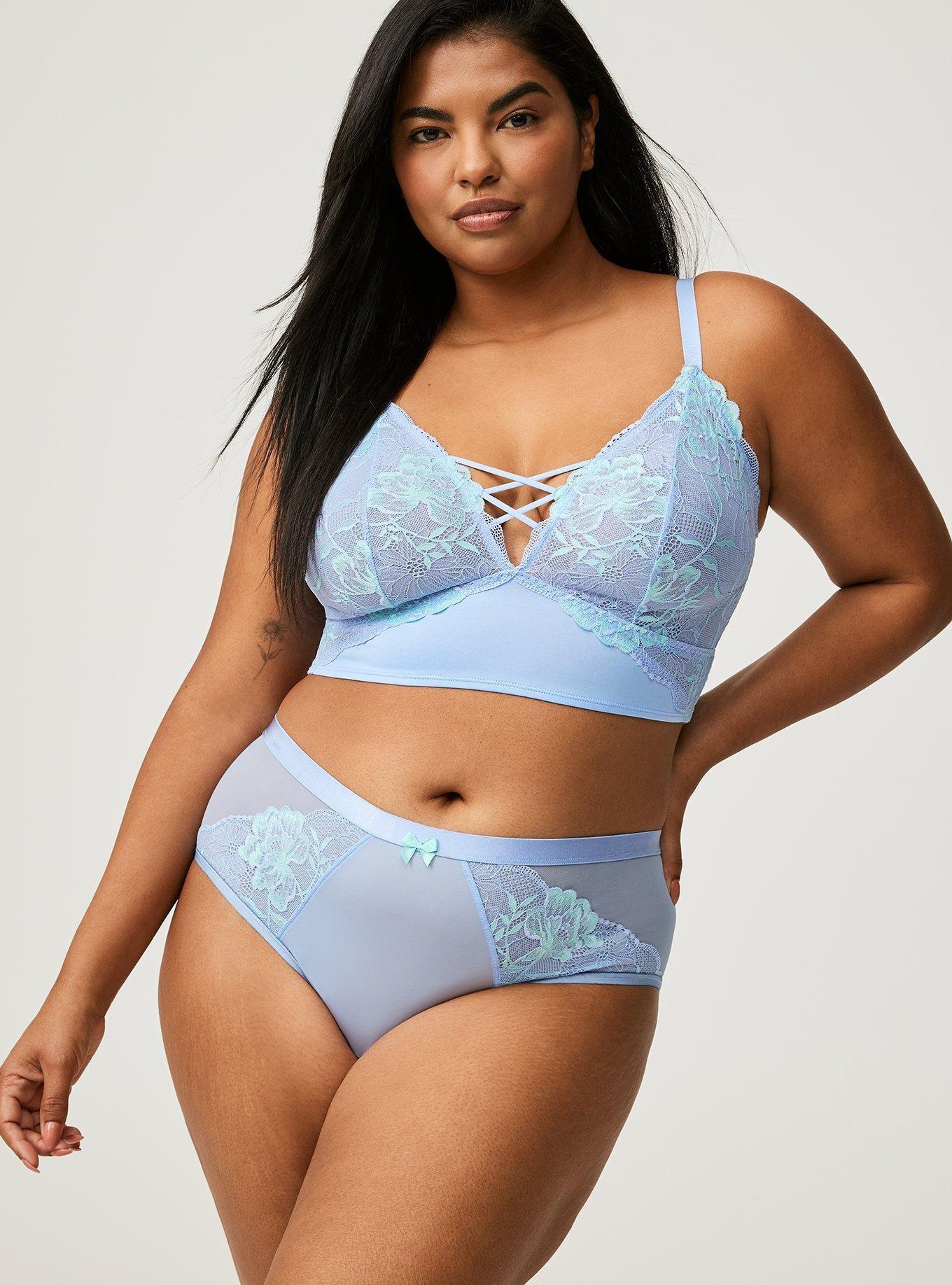 Unlined Cross Dye Lace Longline Bralette