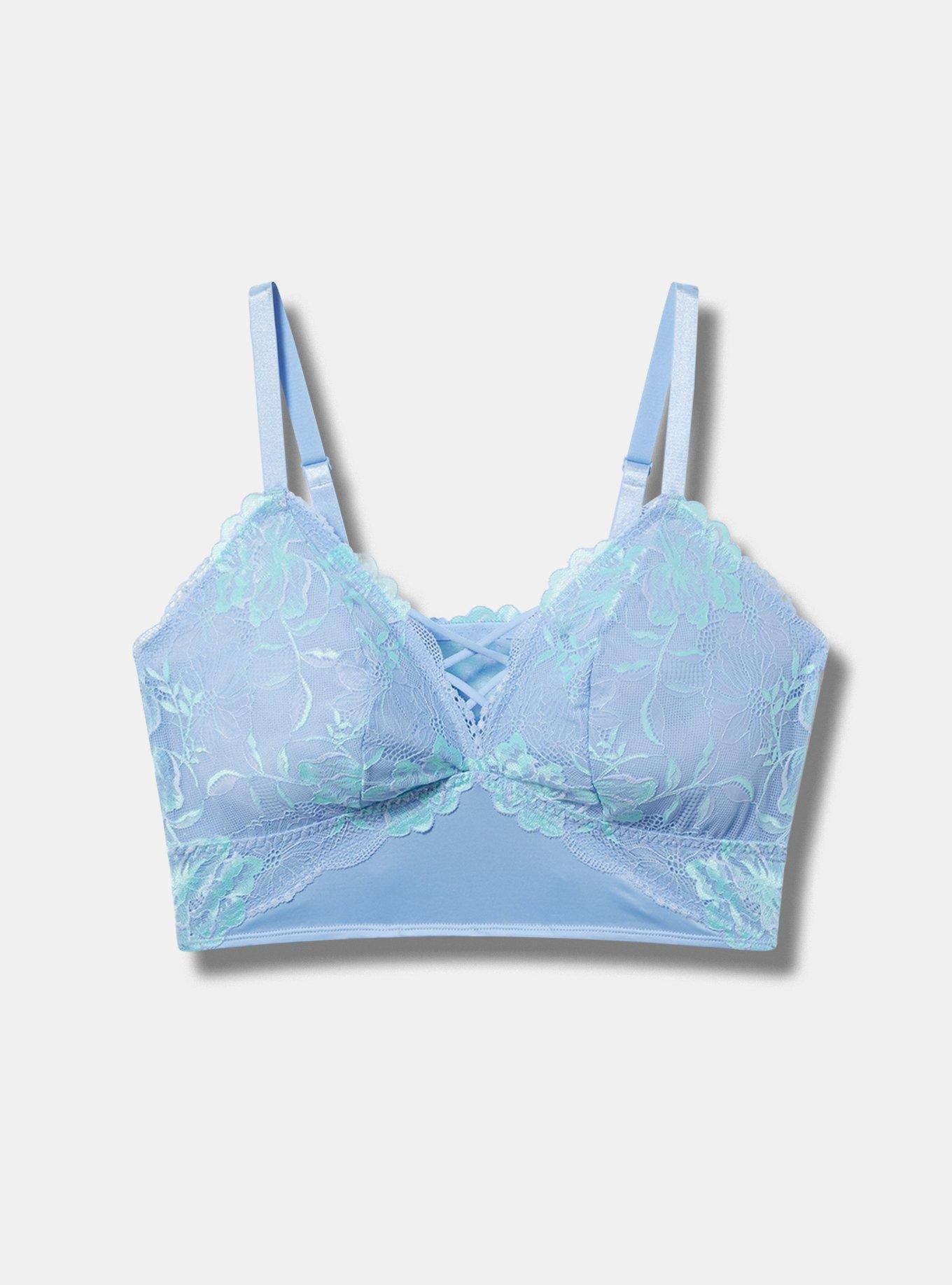 Unlined Cross Dye Lace Longline Bralette