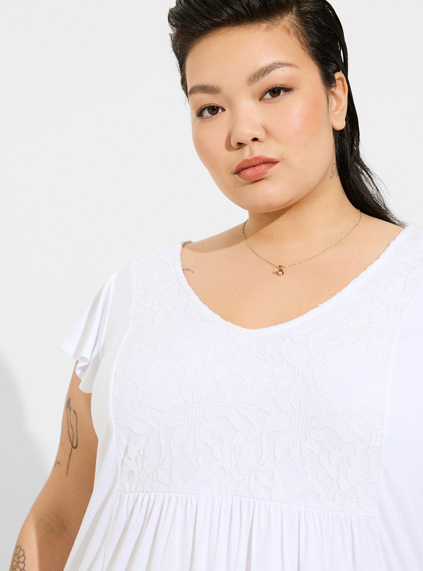 Super Soft V-Neck Ruffle Tee