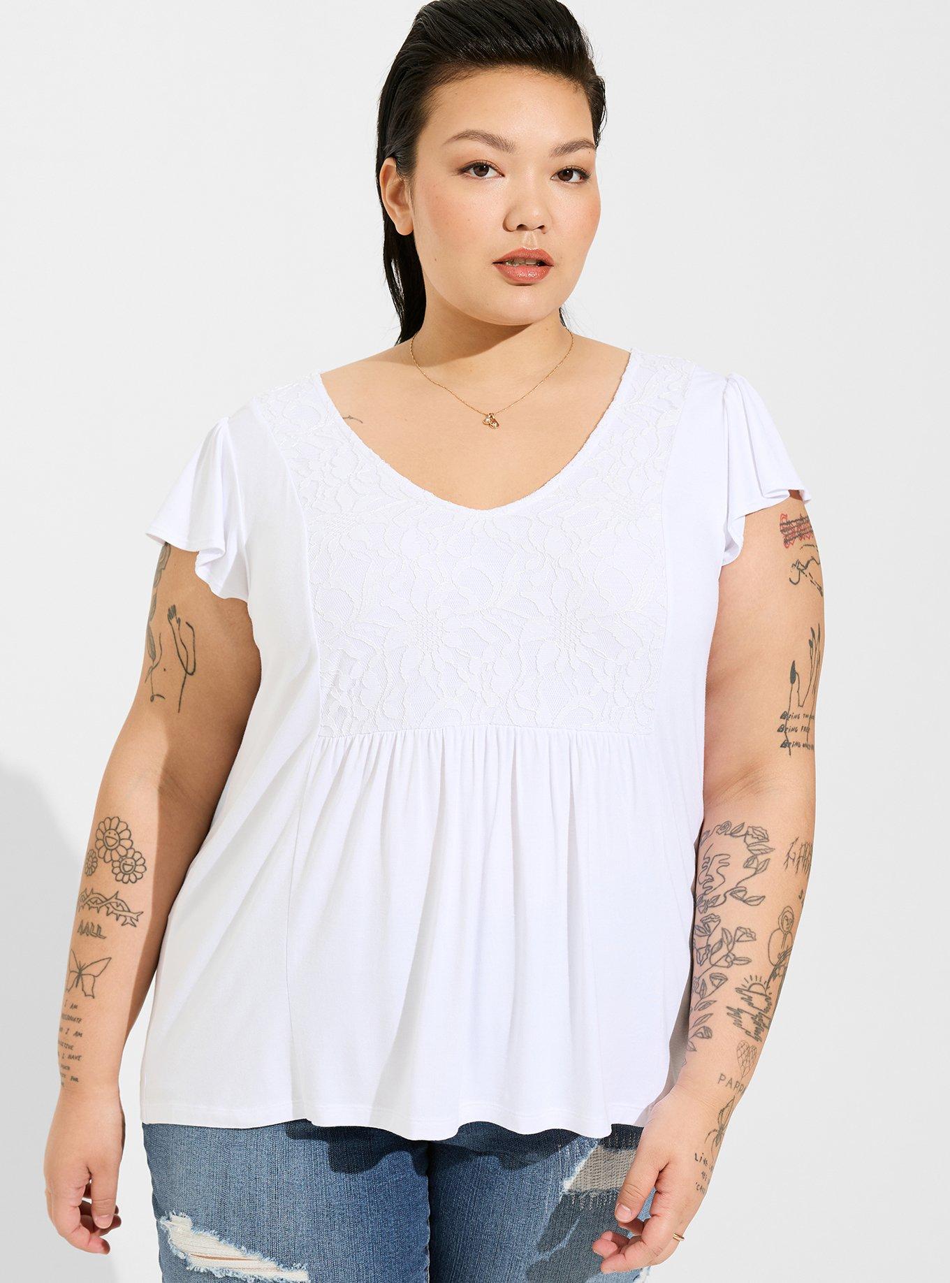 Super Soft V-Neck Ruffle Tee