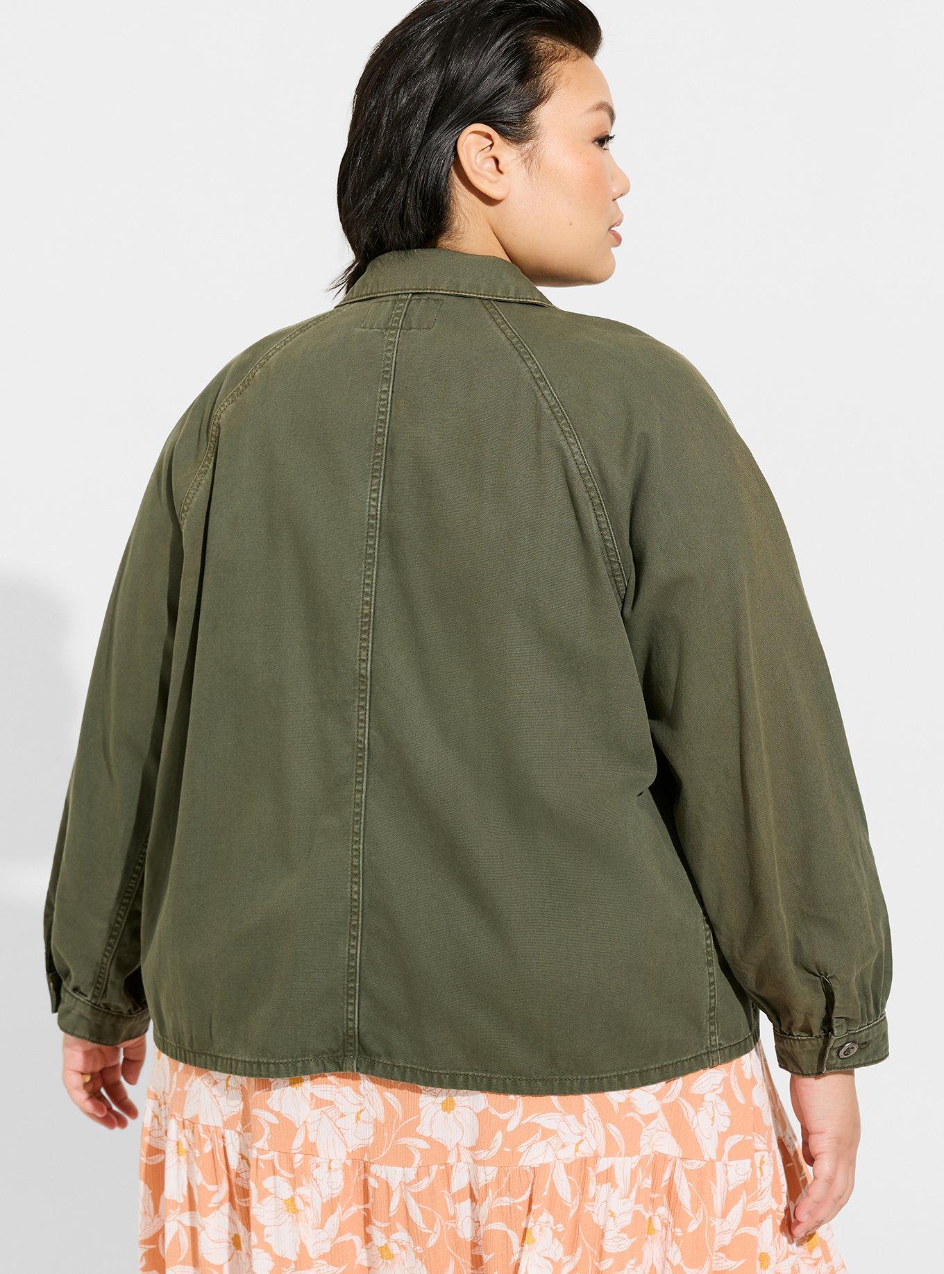 Plus Size - Canvas Raglan Chore Jacket - Torrid