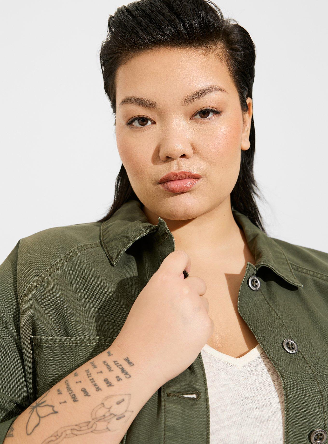 Plus Size Canvas Raglan Chore Jacket, DEEP DEPTHS, alternate