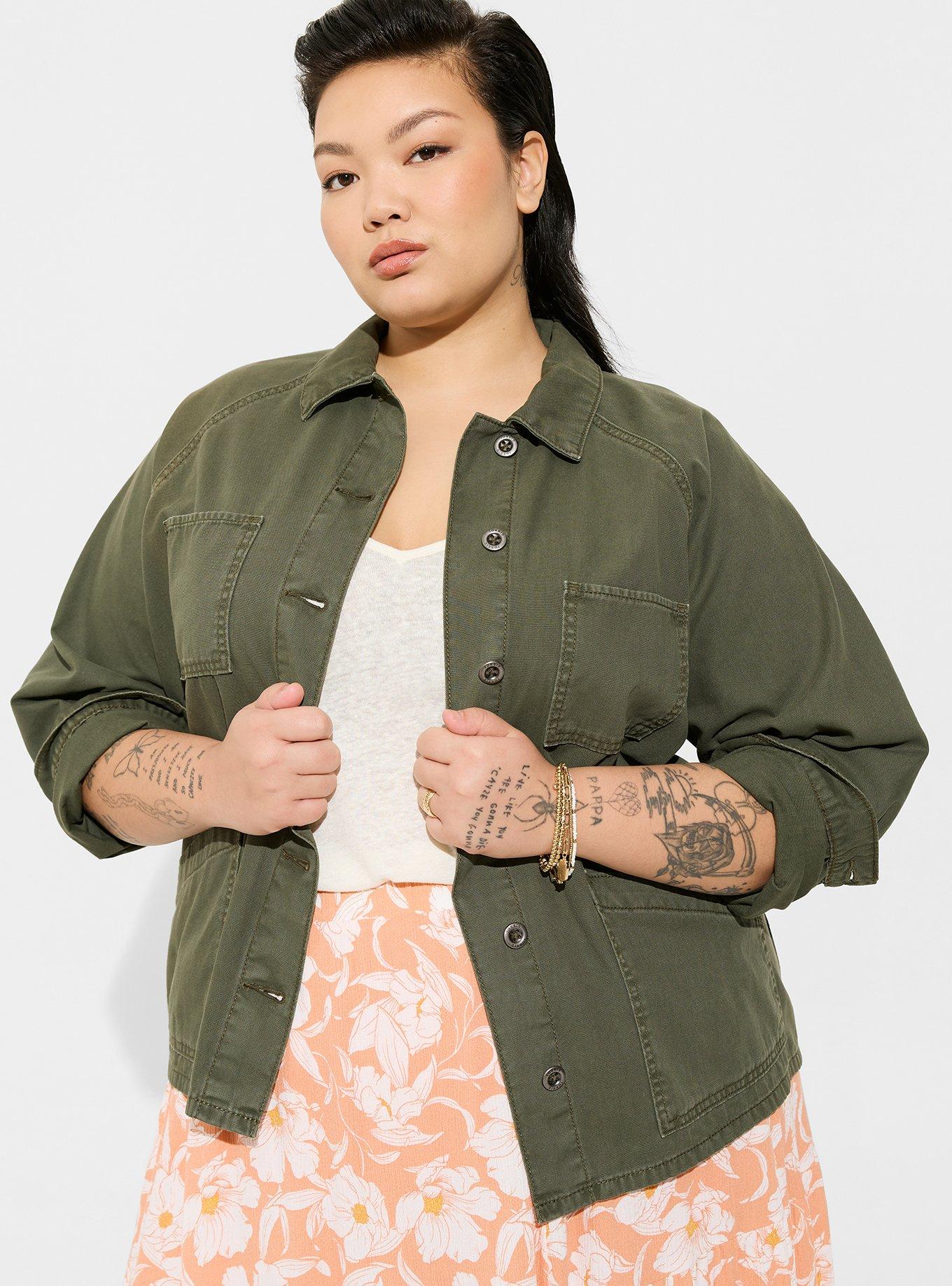 Plus Size - Canvas Raglan Chore Jacket - Torrid