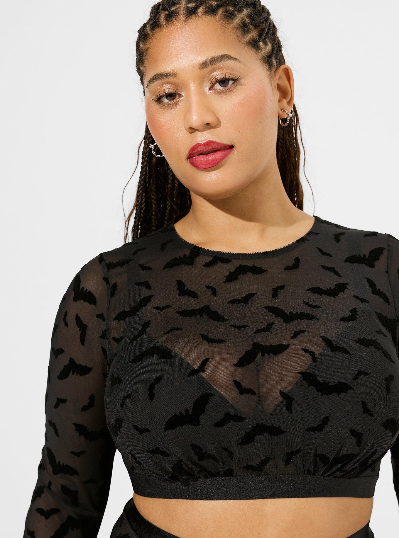 TORRID Flocked Mesh Long Sleeve Top