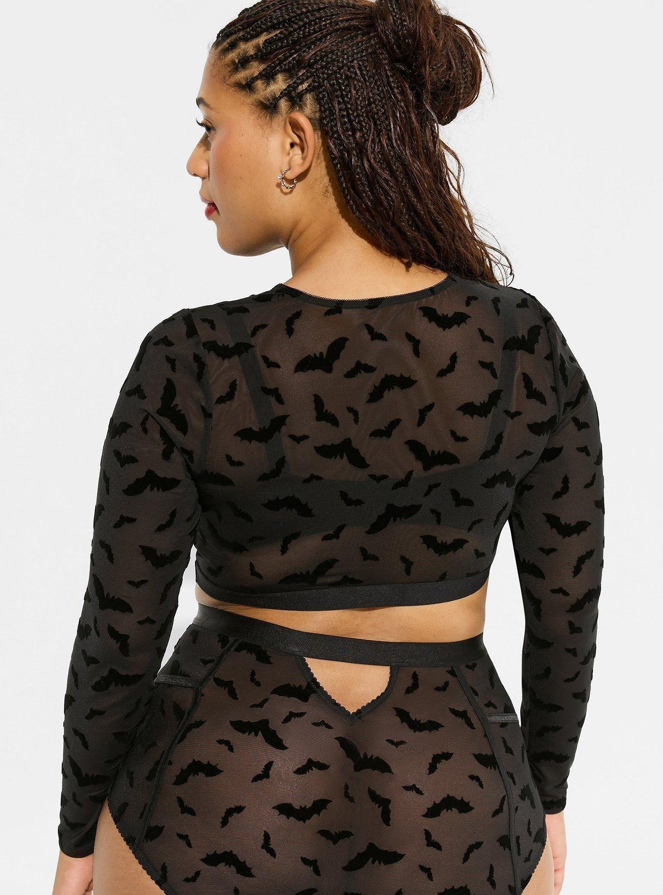 Plus Size - Mesh Long Sleeve Under-It-All Crop Top - Torrid