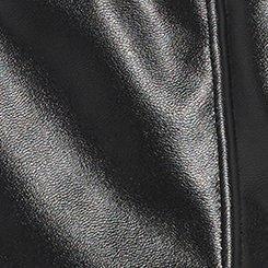 Pleather Mid Waist High Leg Cheeky, RICH BLACK, swatch