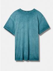 Tiger Relaxed Fit Cotton Jersey Destructed Drop Shoulder Tunic, DEEP TEAL, alternate