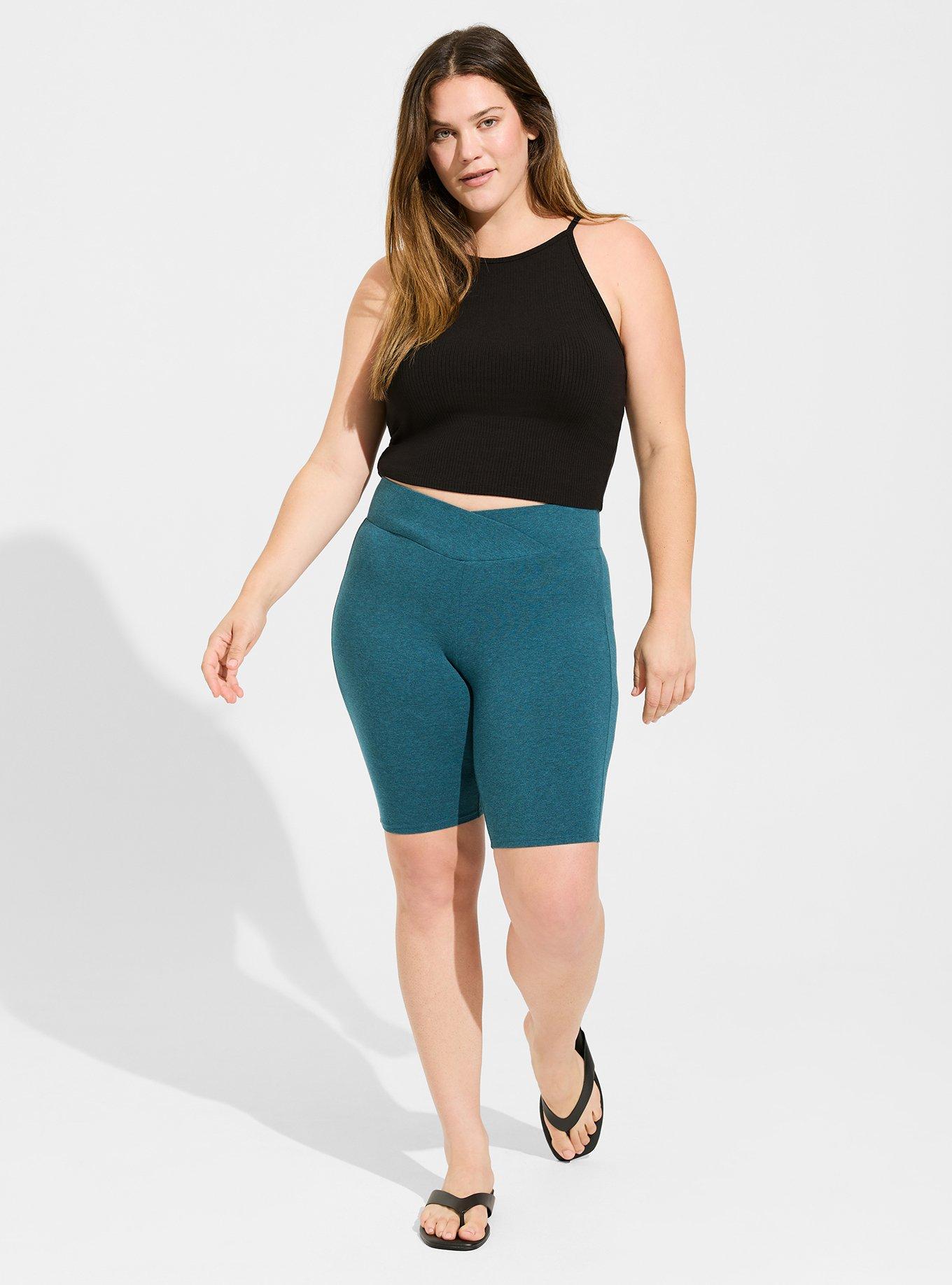 Plus Size - 9 Inch Crossover Waist Bike Short - Torrid