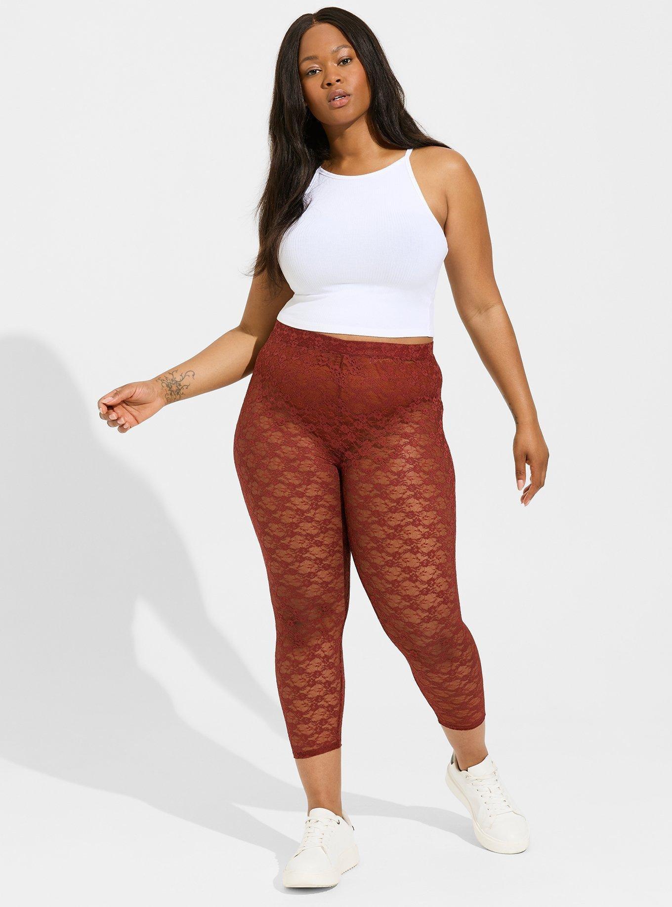 Brown hotsell lace leggings