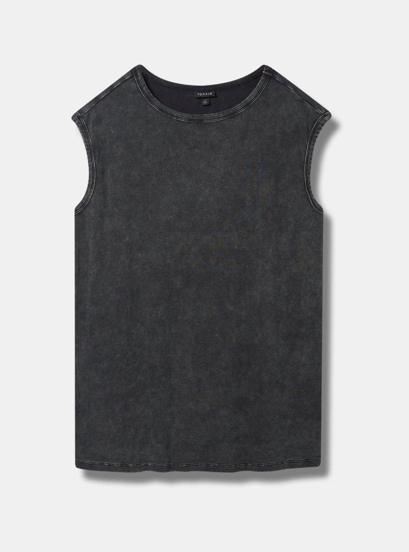 Cotton Modal Rib High Neck Muscle Tank